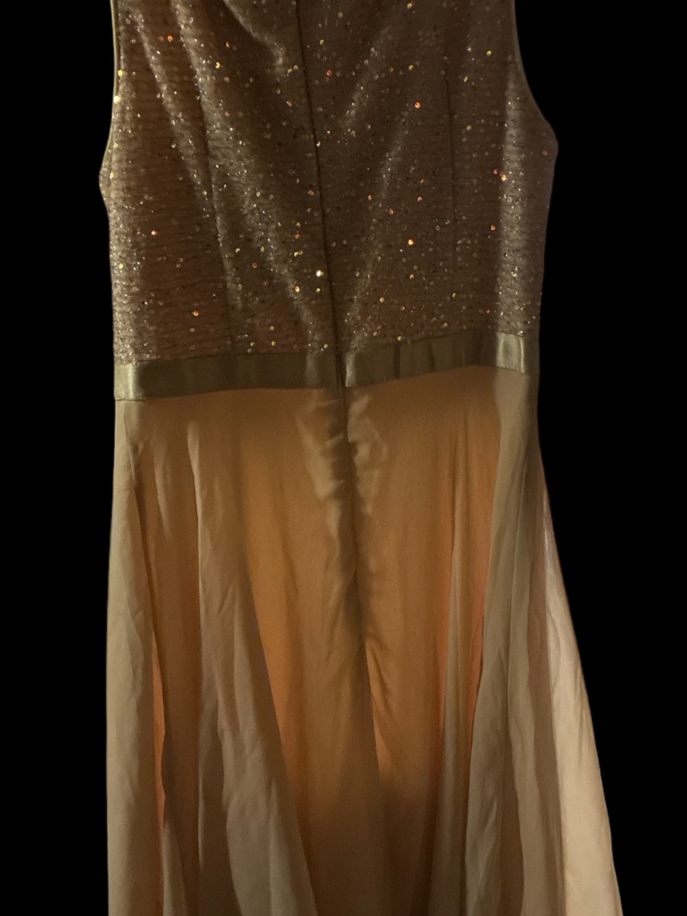 NWT Dressystar Champagne Sequin Bodice Chiffon A-Line Cocktail Dress Small - Picture 10 of 12